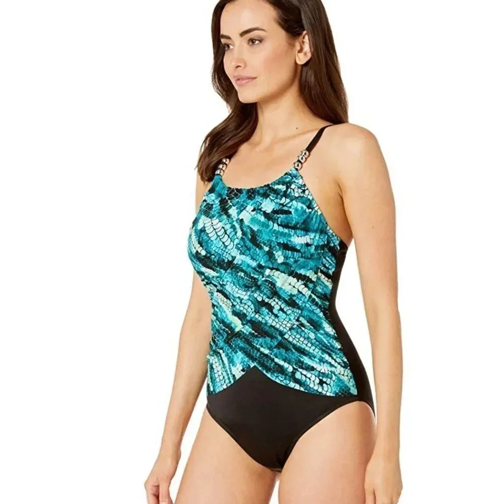 Magicsuit Black/Multi Aquarius Lisa One-piece sz 10